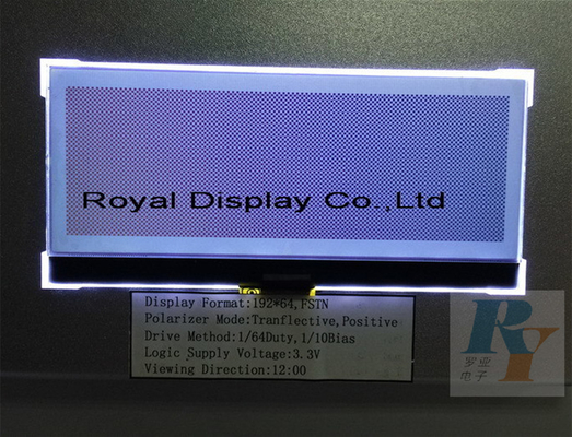 192X64dots FSTN LCD positivo gráfico indicam o módulo monocromático do LCD da roda denteada