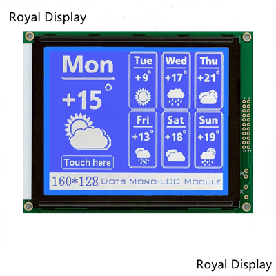 módulo do LCD da matriz do gráfico de 4.7inch 160X128 129*102mm com luminoso