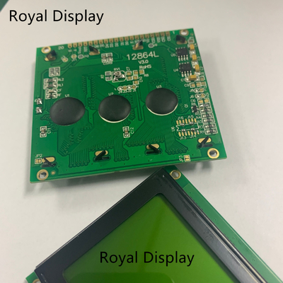 módulo monocromático do LCD da ESPIGA LCD da exposição gráfica verde-amarela de 128X64dots STN