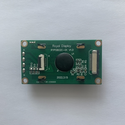 STN Amarelo Verde 8*2 Modulo LCD NT7066U 0802 Exibição LCD de caracteres